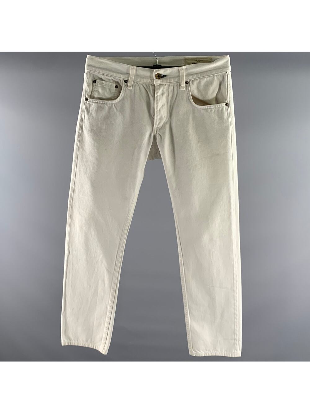 RAG & BONE Size 31 White Cotton Slim Jeans